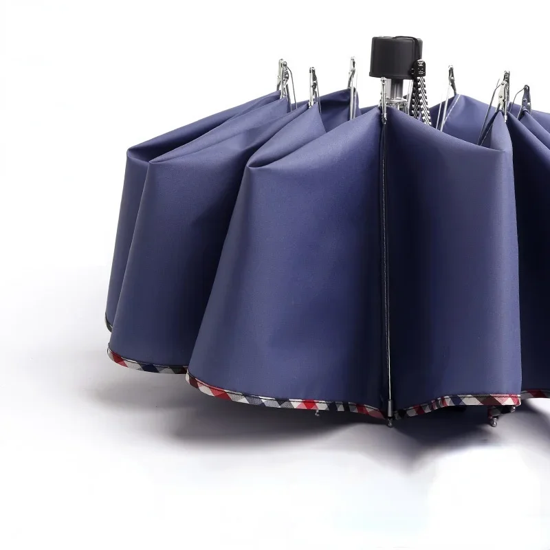 Diameter 112cm Paradise Umbrella Business Large Double 10 Skeletons 3 Folds Umbrella Foldable Black Coating Sunshade