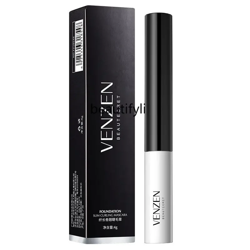 

zqLong Curling Mascara Thick Waterproof Not Smudge Tiny Brush Head Not Easy to Makeup Makeup