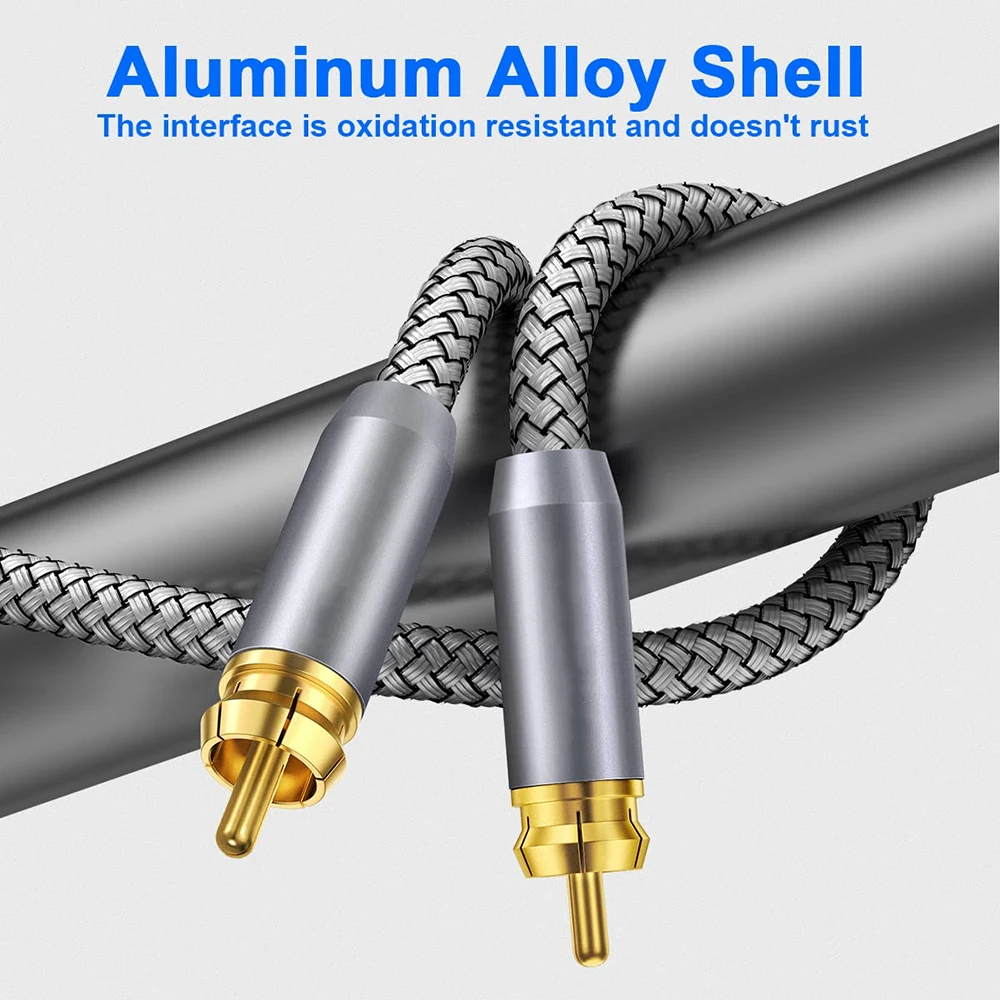 Gold-Plated High-Fidelity Coaxial Audio Cable - Digital RCA to RCA (1m to 15m)