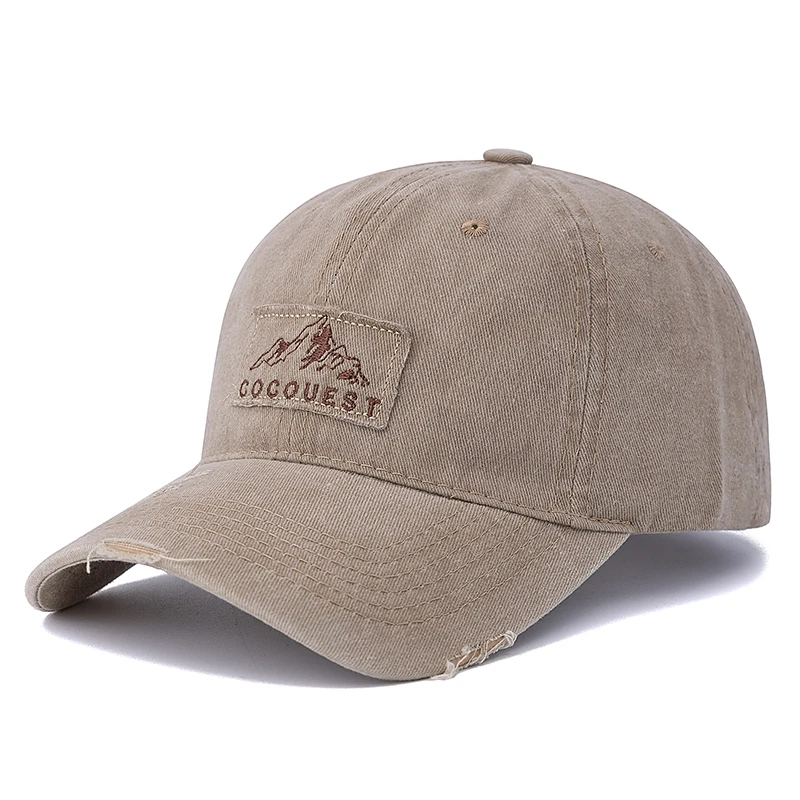 Neue Stil Unisex Gewaschene Baumwolle Vintage Baseball Kappe Berggipfel Stickerei Outdoor Sport Papa Hut Für Männer Und Frauen – Detail 11