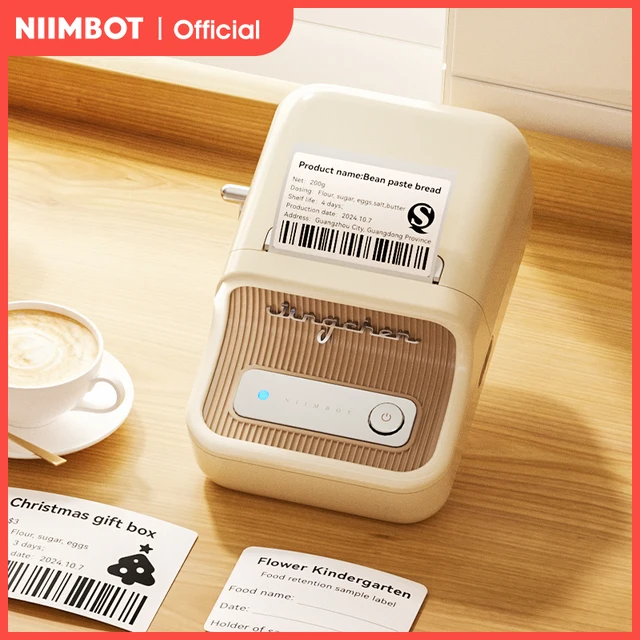 NIIMBOT B21/B1 เครื่องพิมพ์ความร้อนแบบพกพา 1500mAh ไร้สายสติกเกอร์เครื่องพิมพ์ Self-ป้ายกาวสําหรับ Barcode เสื้อผ้าเครื่องประดับ 1