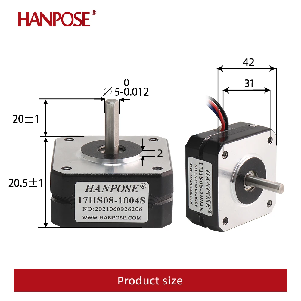 Nema 17 Stepper Motor 17HS08-1004S 20mm 1A 16Ncm(22oz.in) 4-lead For DIY 3D Printer CNC For Stepper Motor
