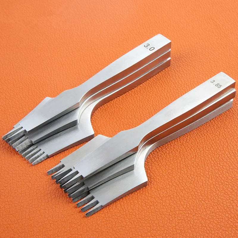 Leather Chisels French Style Piercing Punching Leather Stamping Tools Punching Molds Steel Polishing Spacing 2.7/3.0/3.38/3.85mm
