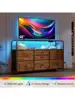 Dresser for Bedroom with LED Lights and Charging Station 7 Drawer Dresser with Open Shelf Fabric Bedroom Dressers and Ch 3