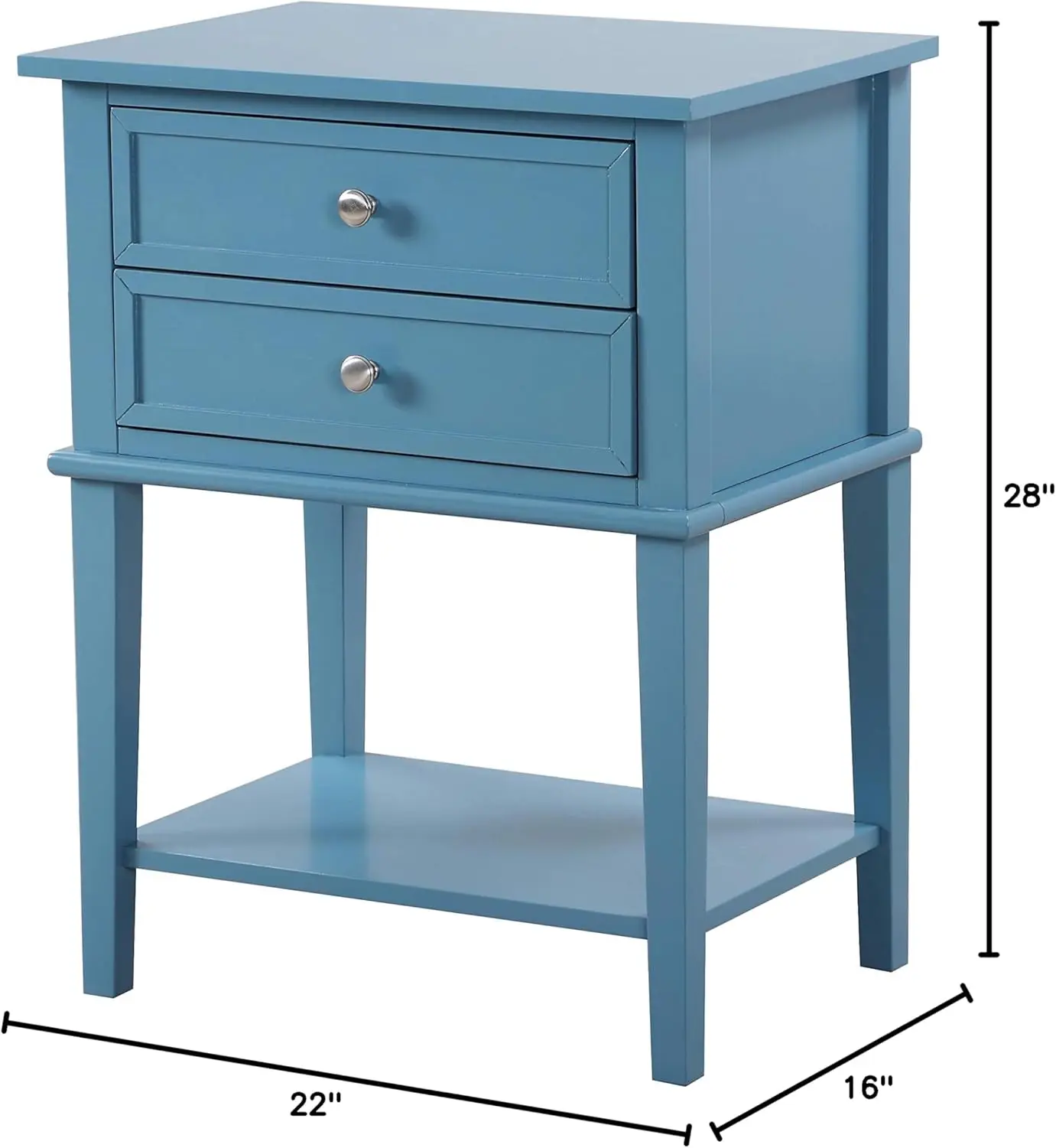 Newton 2 Drawer Nightstand in Teal