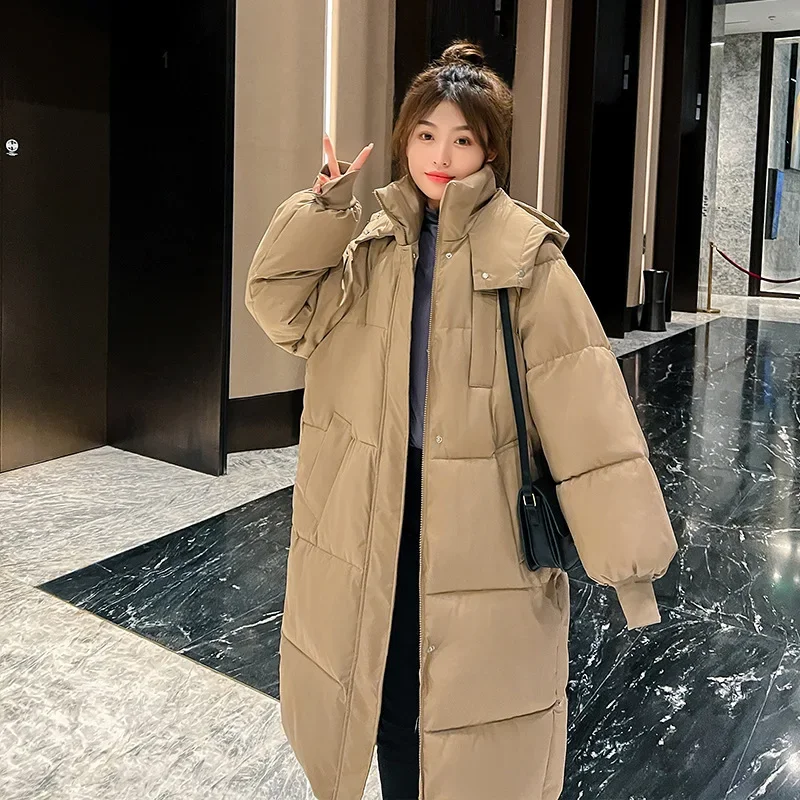 女性の冬の綿のジャケット パッド入りのコート 韓国のファッション 厚手の泡 冬 女性用コットンパッド入りコート,ミドル丈,ルーズフィット,厚手