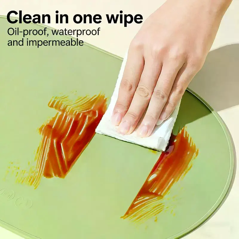 2/4PCS 실리콘 플레이스매트 내열성 재사용 가능 휴대용 방수 얼룩 방지 청소가 용이한 식탁 매트