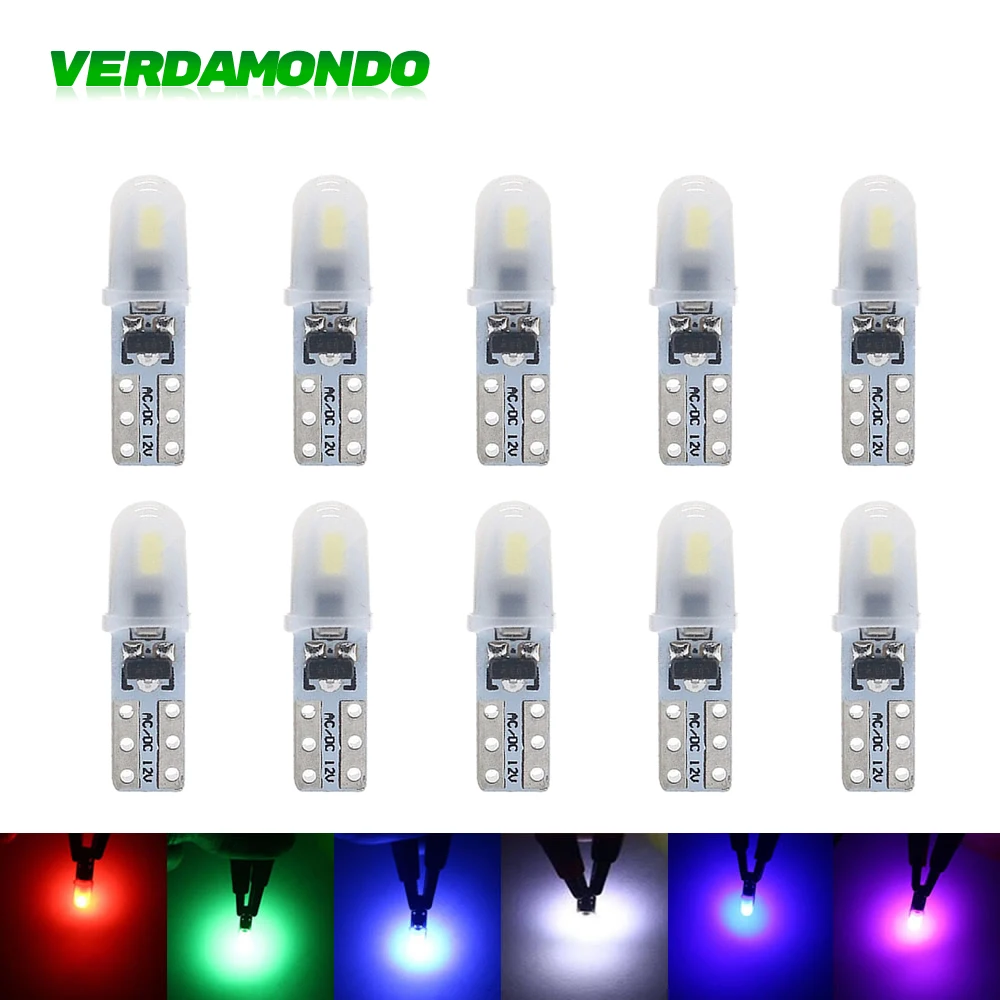 Luces Led de señalización para coche, Bombilla de advertencia lateral  Interior, 12V, T10 W5W COB, color amarillo y ámbar, 2 unidades - AliExpress