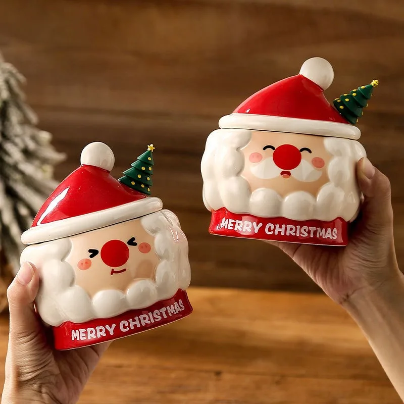 Creative Christmas Ceramic Mug - Cute Cartoon Relief Santa Claus Cup, Practical Home Gift Idea Perfect for Holiday Celebrations
