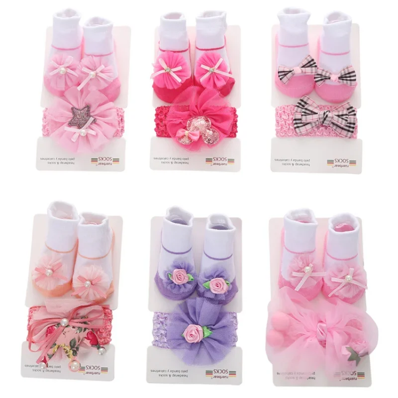 2Pairs Infant Baby Cotton Socks for Girls Newborn Boy Toddler 0-12