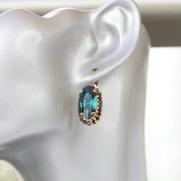 Luxury Fashion Teardrop Dangle Earrings for Women Blue Red Diamond Drop Earrings Engagement Wedding 2022 Trend Gold Jewelry - Image 3