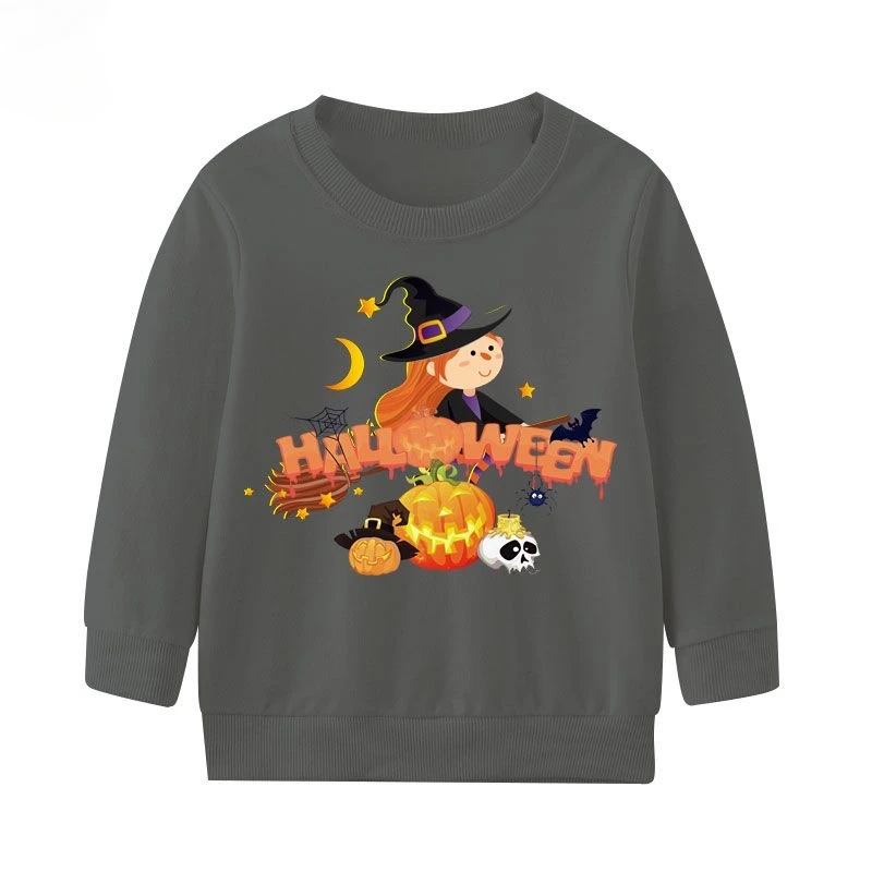 Autumn/winter New Horror Halloween Skull Hoodie Pure Cotton Printed Hoodie Hood Street Fashion Boys and Girls