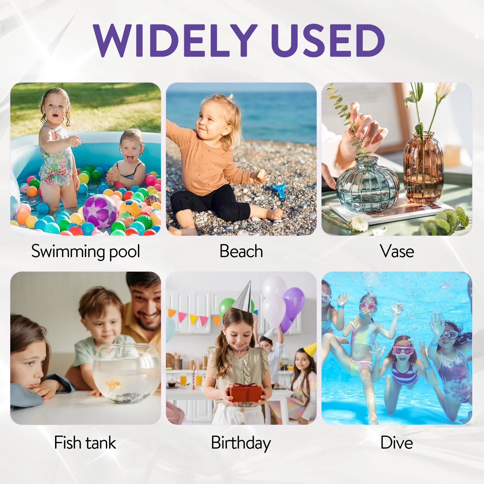 60Pcs 풀 다이빙 보석 아크릴 가짜 다채로운 수중 어린이 여름 장난감 풀 파티 장식 생일