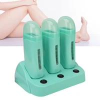 3pcs Roll On Depilatory Wax Warmer Men Women Home Electric Hair Removal Wax Warmer with Base for Armpit Legs m 1