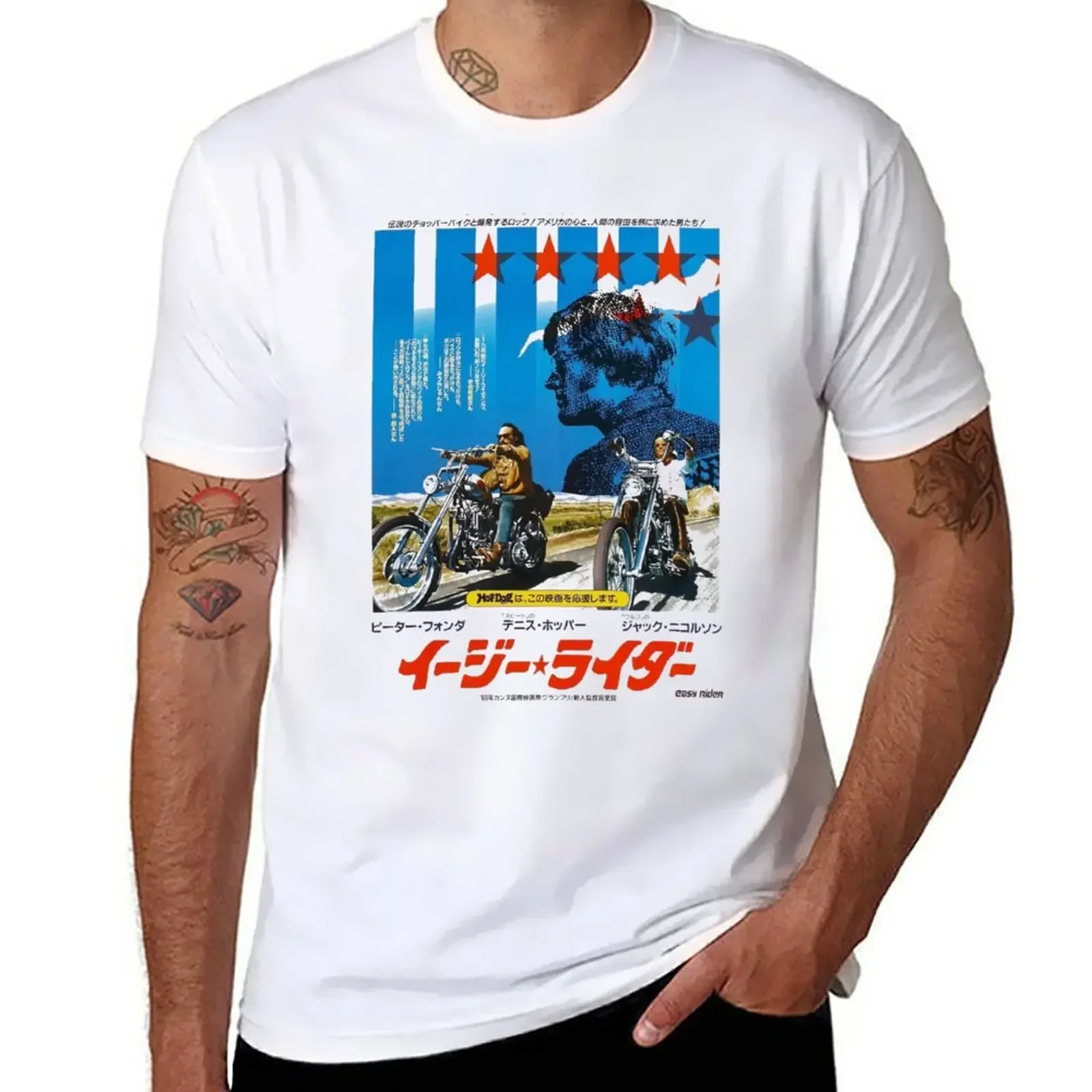 T-Shirt Giapponese Easy Rider Heavyweights Taglie Forti Magliette Nere Per Uomo
