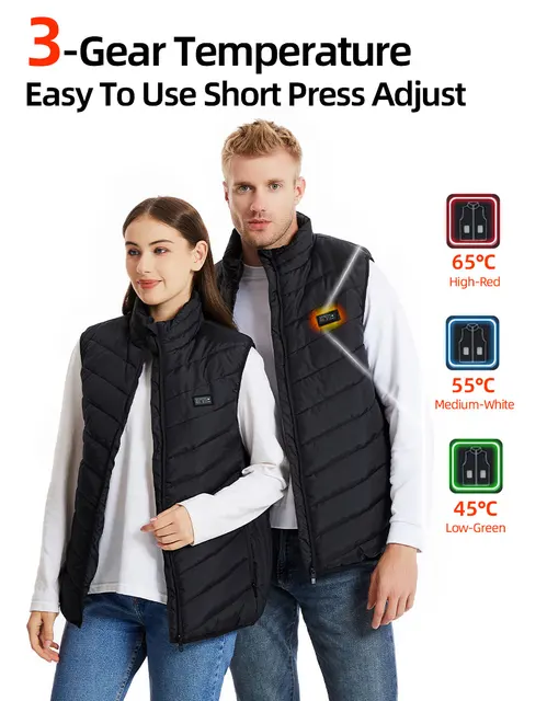Chaleco Térmico Eléctrico Para Hombre Y Mujer, Chaleco Térmico Cálido Yeacher Chaleco