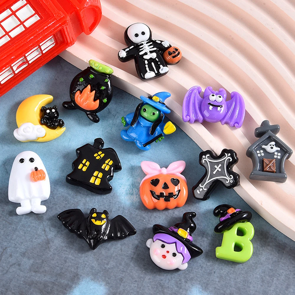 

10 шт. Новая серия Хэллоуин Тыква искусственная смола для шпильки для скрапбукинга DIY Ювелирные изделия Ремесло Украшение Аксессуары