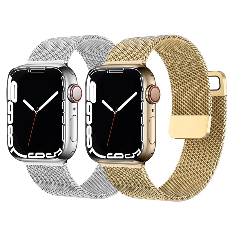 Metal Milanese band for Apple Watch 7/6/SE/5/4/3/2/1 41/38/40mm Stainless Steel Watch strap for iwatch 7 45MM 42MM 44MM Bracelet