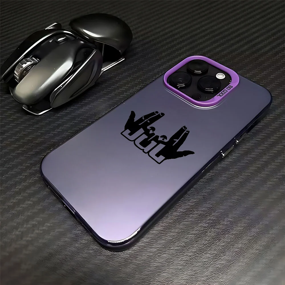 Stylish Matte Black & Purple Phone Case with Laser Metallic Aurora Design