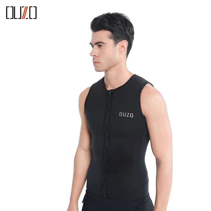 

OUZO 3 мм термальный неопреновый жилет без рукавов мужской неопреновый гидрокостюм без рукавов жилет для плавания куртка шорты защита от ультрафиолета костюм для дайвинга