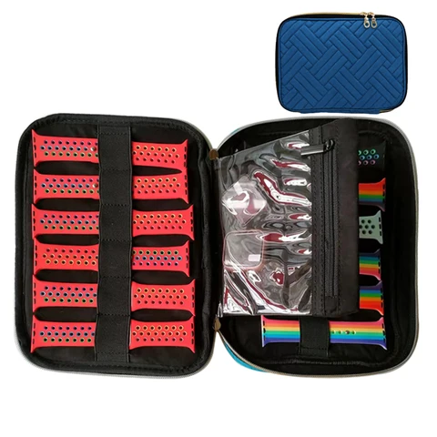 Slot Velvet Storage Bages Organizer Box Watchband Storage Case for Apple WatchBand Box Pouch Watch Strap Organizer Holder Bag