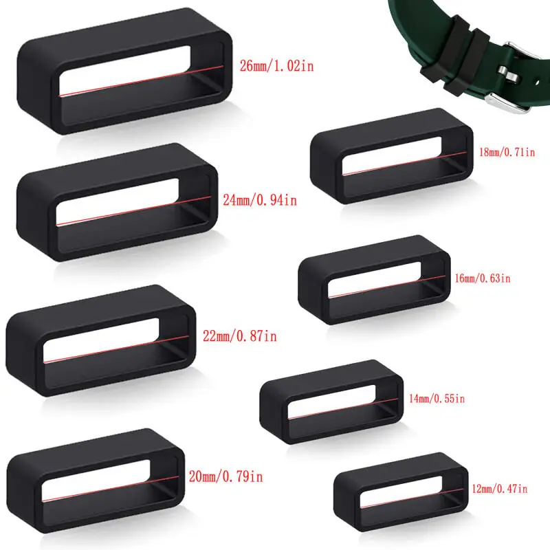 Silicone Watch Band Keeper Loop - Durable Strap Rings