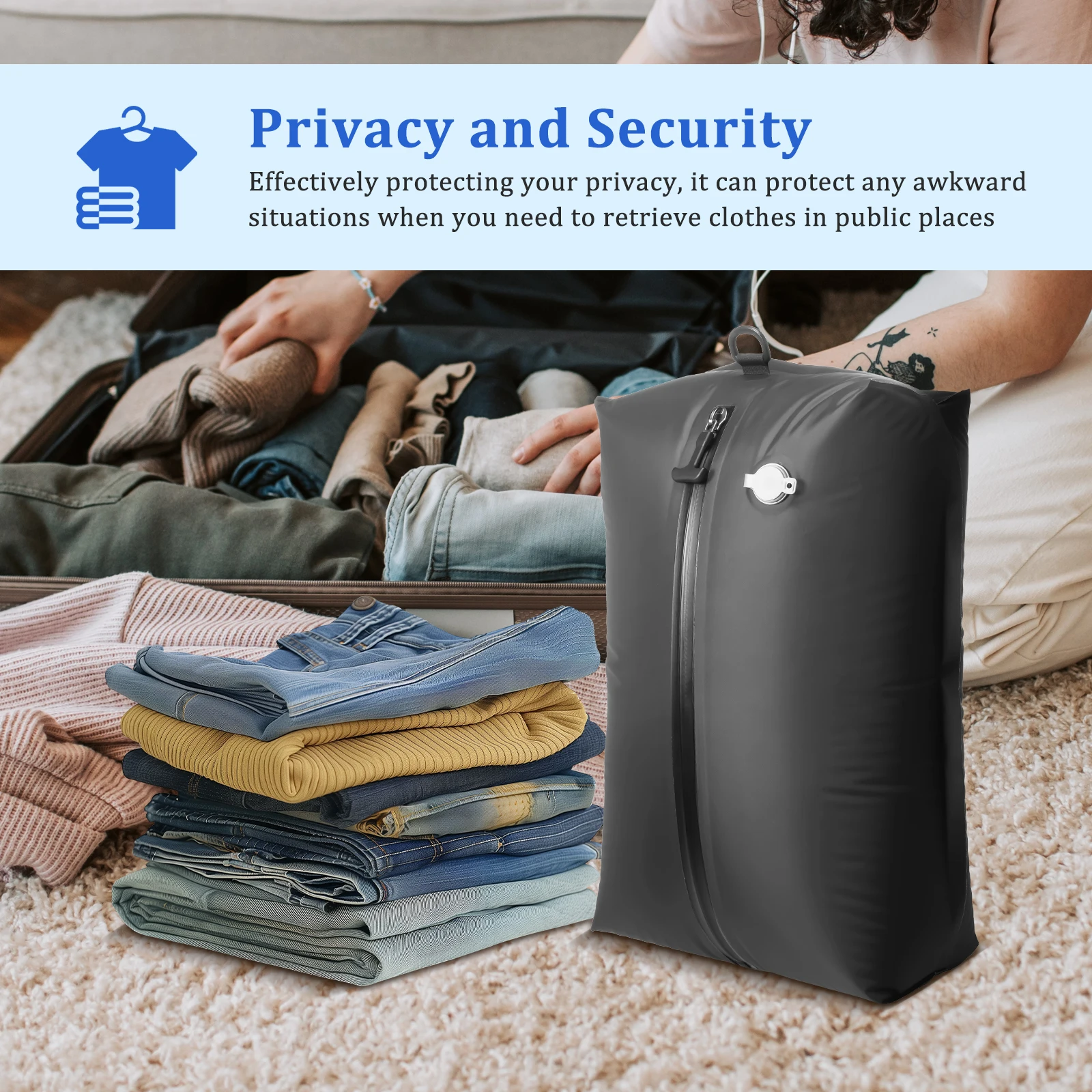 Nylon Travel Storage Compression Bag for Suitcases and Backpacks
