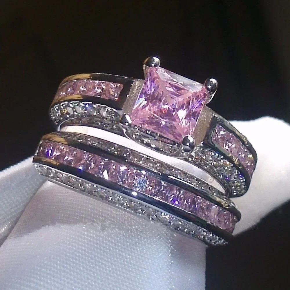Rings Alloy Vintage Rings Set Princess Crystal Jewelry For Women