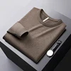 Winter Fashionable Warm Sweater Men's Elastic Cold-Resistant Clothes Casual Pure Color All-Matching round Neck Sweater 4