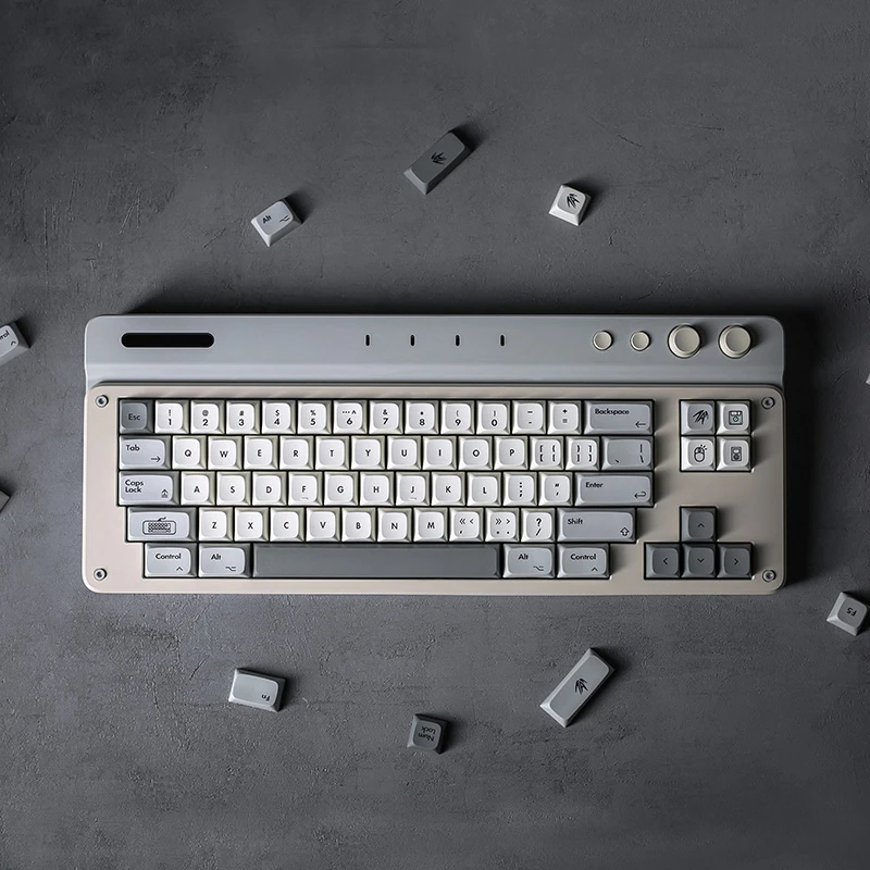 Echome-pbt Custom Keyboard Cap Grupo Vintage Cinza e Branco Keycap Xda Profile Acessórios Teclado Mecânico