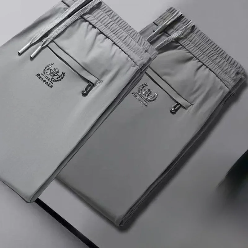 Light gray + dark gray real ice silk quick-drying and high elasticity 2 pieces 3