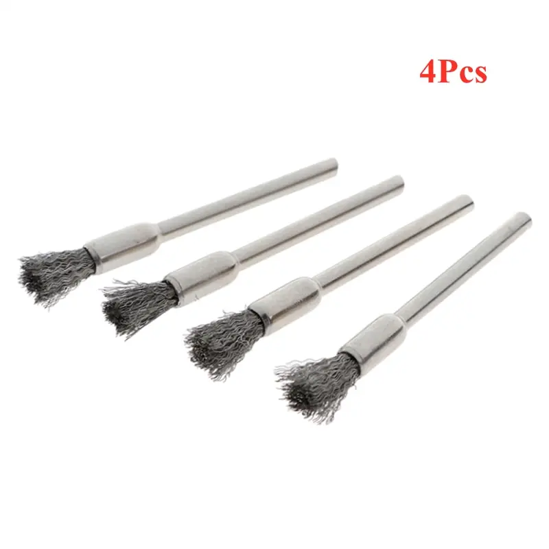 4Pcs/Set Steel Wire Brushes Polishing Wheel Brush for Tools Mini Brushed Burr Welding Metal Surface Pretreatment Grinding