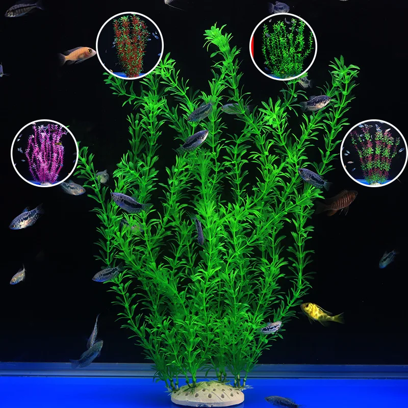 50cm grande simulação de plantas aquáticas artificial subaquática grama decoração do aquário acessórios do tanque de peixes plantas flutuantes 1pc