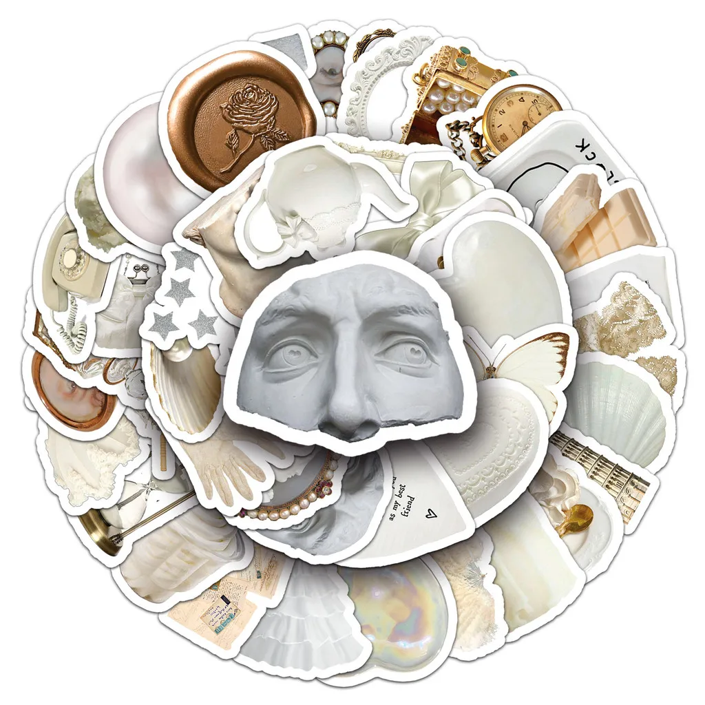 50 Stück weiße Tagebuch-Aufkleber im INS-Stil – nordische Tassenaufkleber, wasserfeste Dekoration für Handyhüllen und Laptops. RecordingYourLife Store – Detail 7