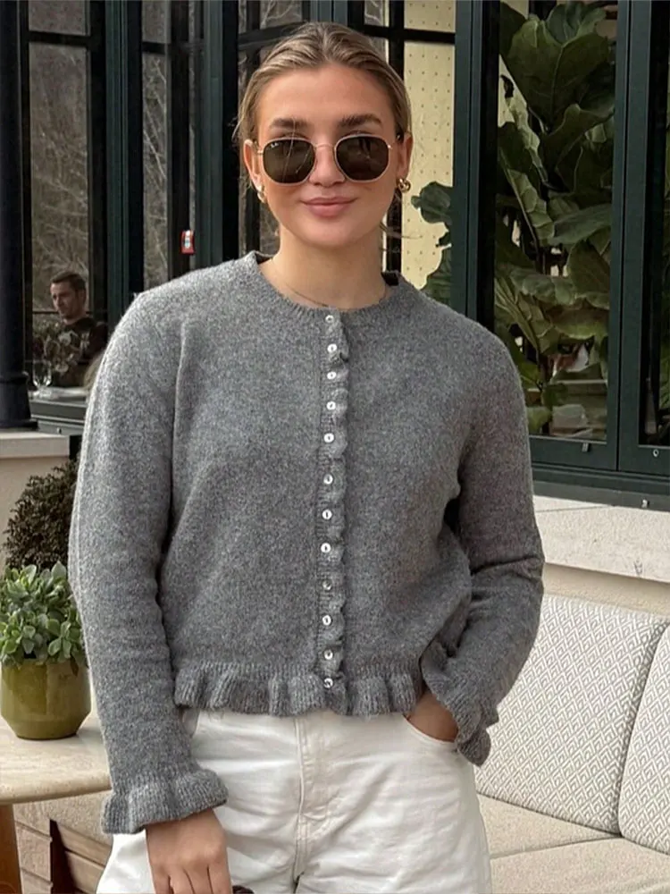 HH Women Casual Yellow Knitted Cardigan Single Breasted O Neck Butterfly Sleeve Sweater Autumn Female Solid Outwear Tops