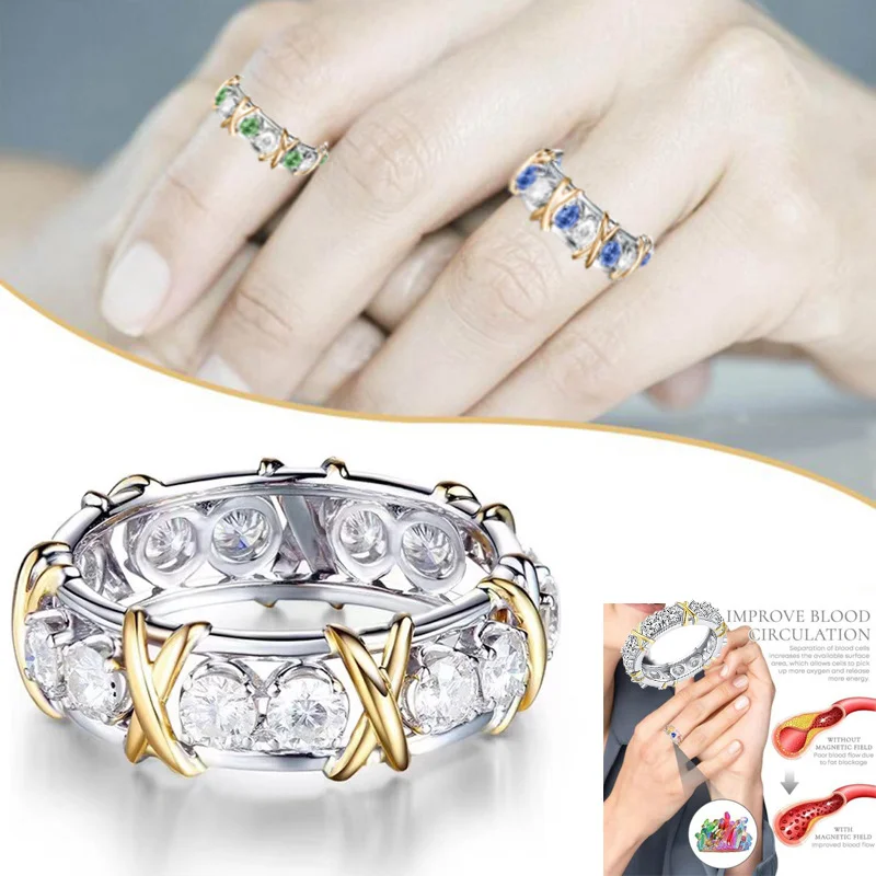 FashionCubicZirconiaCrossRingsforWomenSlimmingHealthCare