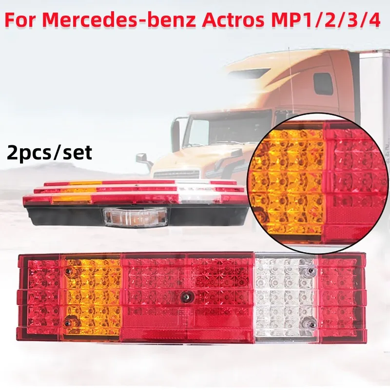 

2Pcs Truck Tail Light 80LED Reverse Brake Warning Lorry Bulb Taillamp Accessories For Mercedes-benz Actros MP1/2/3/4