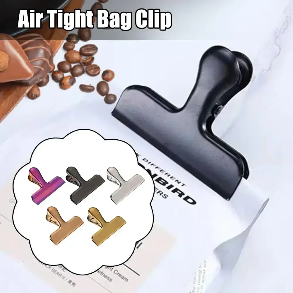 Bread bag clips kitchen bag clips sealing clips storage bag clips bag clips Stainless steel bag clips large golden metal air tight bag clip durable paper seal grip for coffee food bread bags