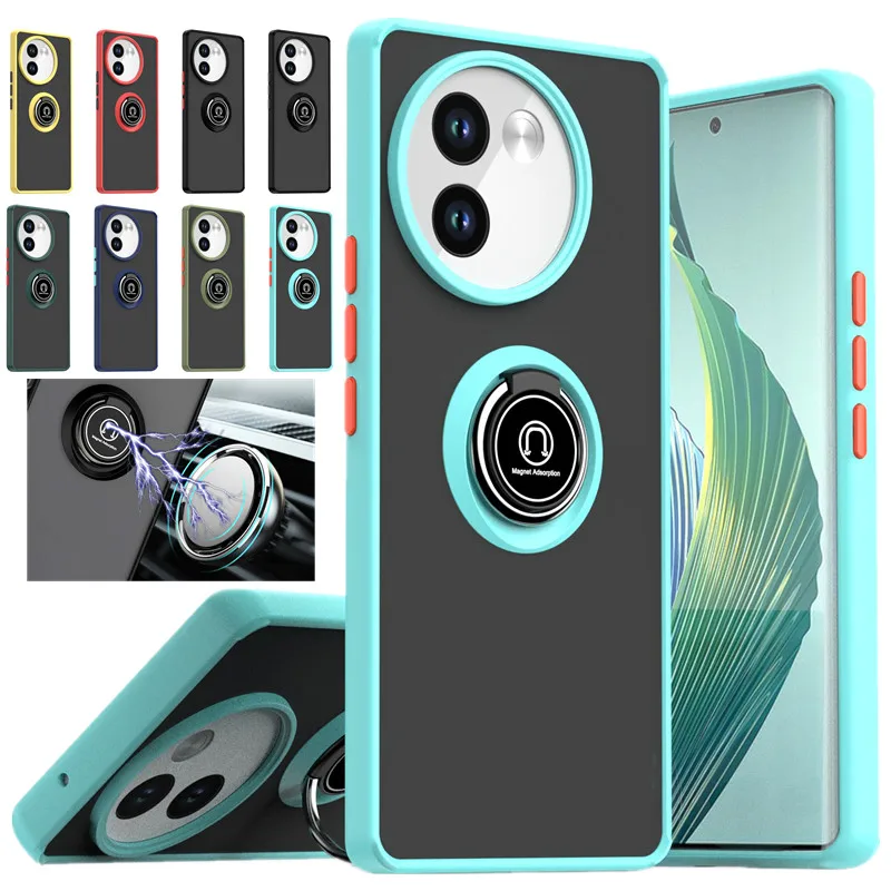Armor Matte Case with Ring Magnetic Holder Stand - Shockproof and Stylish Protective Cover