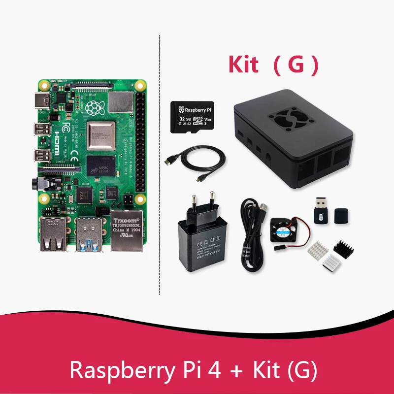 Official Original Raspberry Pi 4 Model B Dev Board or 4b Kit(G