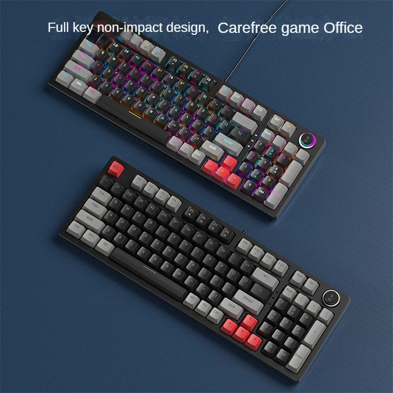 

Double Pair Pluggable Black White Computer E-sports Game Office 98 Key Green Axis Red Axis Wired Mechanical Keyboard