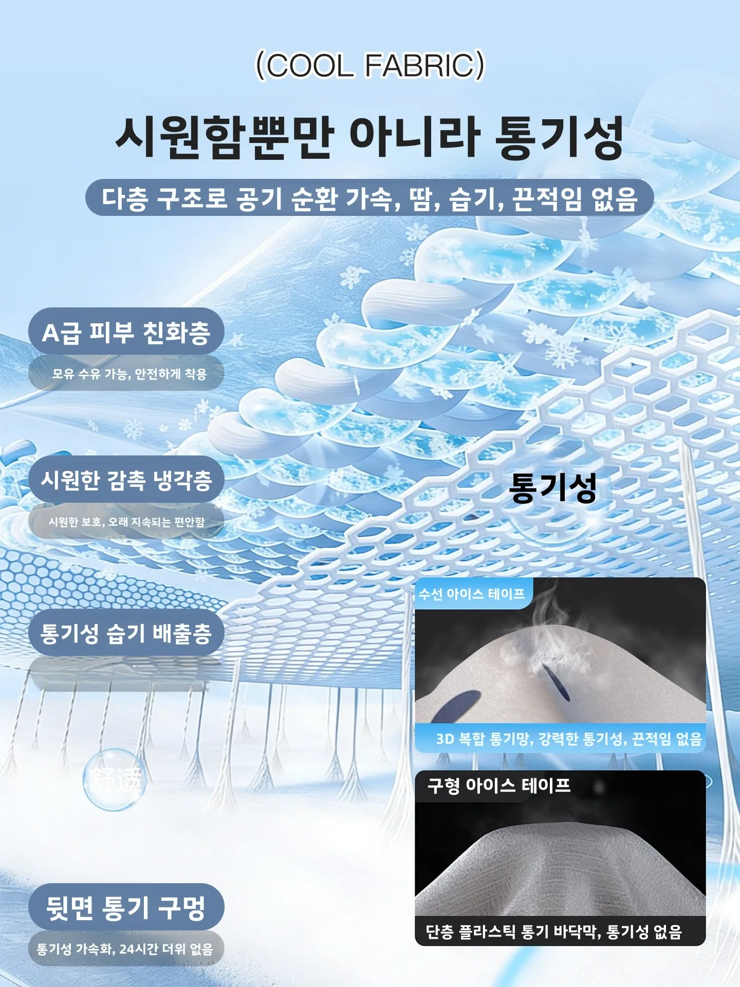아이스 실크 쿨링 매트 3종 세트 한국식 물방울 무늬 믹스 디자인 에어컨용 세탁 가능 부드러운 기숙사 침구 통기성