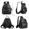 100% Real Leather Women Backpack Rivet Female Daily Crocodile Pattern School Bag for Girls Teenagers Travel Bag Leather rucksack 4