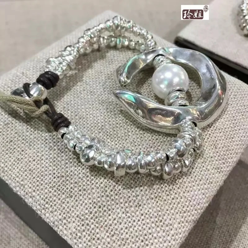 

New high quality handmade exquisite fashion silver gold and silver bracelet opening jewelry gift wholesale