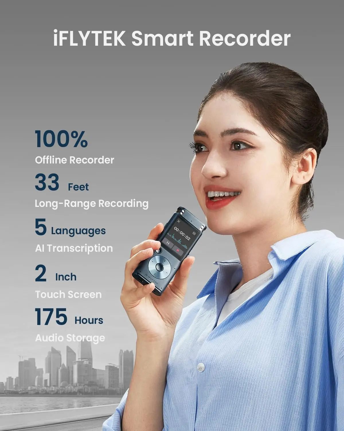 iFLYTEK SR302 PRO Smart Recorder Recording Pen Multiple Languages