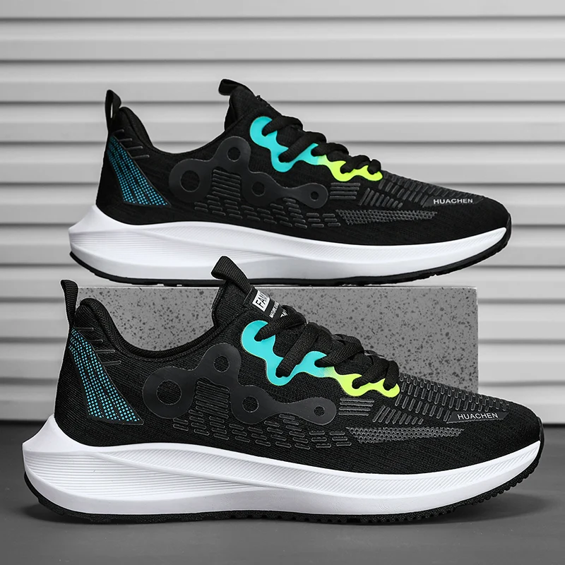 

Four Seasons Thick-soled Running Shoes Trendy Comfortable Breathable Casual Sports Shoes Outdoor Lace-up Non-slip Men's Sneakers
