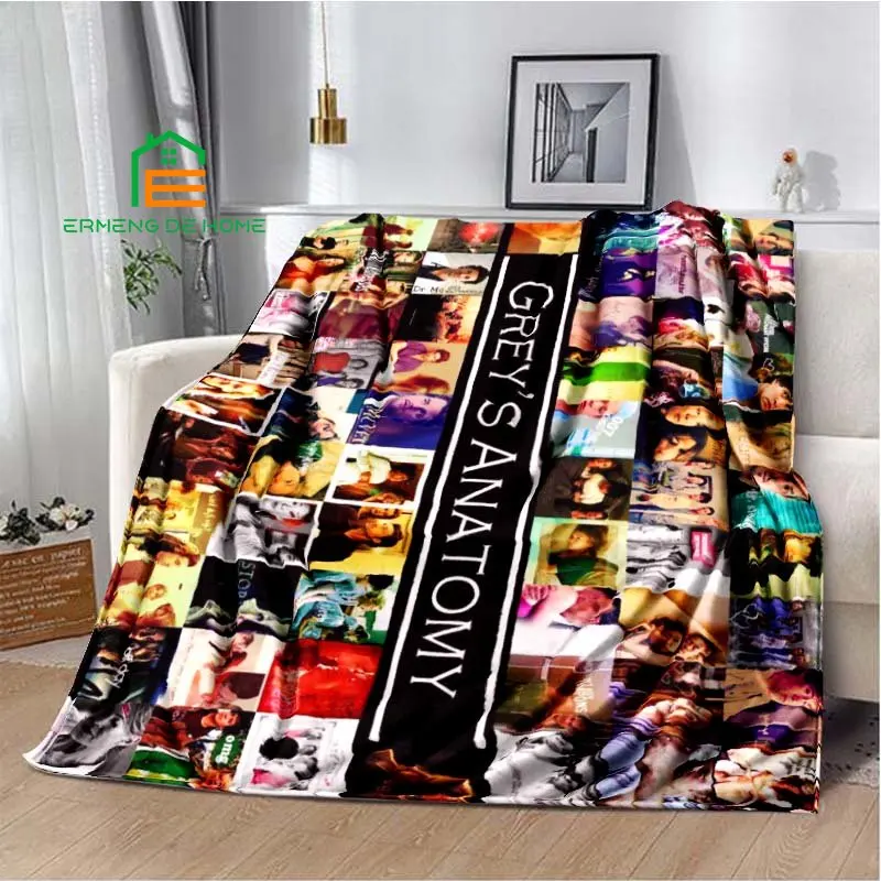 Greys Anatomy Pattern Throw Blanket Warm Blanket for Home, Picnic, Travel, Office,Plane for Adults, Kids, Elderly 5 Sizes 4