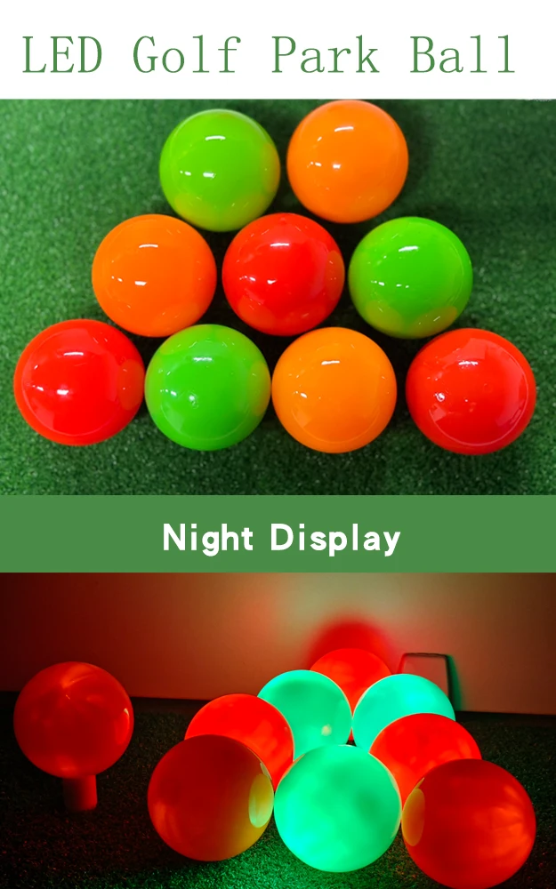 Description Picture 2 of item1 Pcs LED Golf Ball For Night Practice Durable Super Long Time Bright Golf Balls Red Green Orange Outdoor For Park Ball