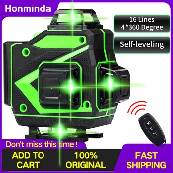 16 Lines 4D Laser Level Green Line Self-Leveling 360 Horizontal And Vertical Super Powerful Laser Level Green Beam Laser Level