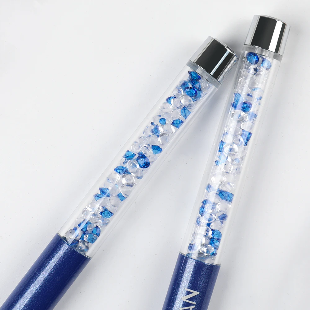 Nail Art Brushes BQAN #4#6#8 Oval Nail Brush Blue Rod Rhinestone Handle UV Gel Polish Brushes Nail Art Brush Design DIY Gel Extension Tools